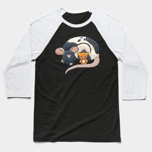 Cute Rat With Teddy Bear Baseball T-Shirt